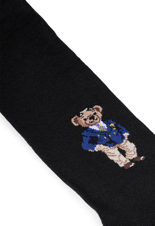 Calze Uomo Lunghe 90% Cotone con Orsetto|Colore:Nero