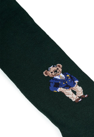 Calze Uomo Lunghe 90% Cotone con Orsetto|Colore:Verde
