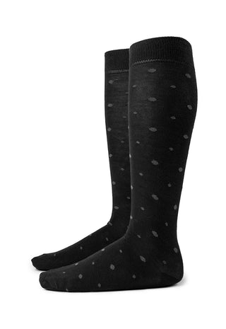 Calze Uomo Lunghe 90% Cotone Fantasia a Pois|Colore:Nero