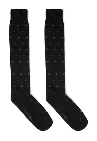 Calze Uomo Lunghe 90% Cotone Fantasia a Pois|Colore:Nero