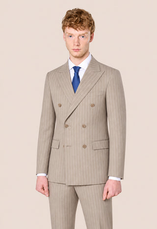 Abito Doppiopetto Gessato|Colore:Beige