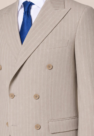 Abito Doppiopetto Gessato|Colore:Beige