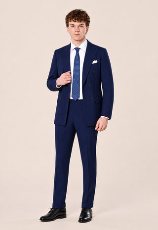 Abito Doppiopetto Gessato|Colore:Blu