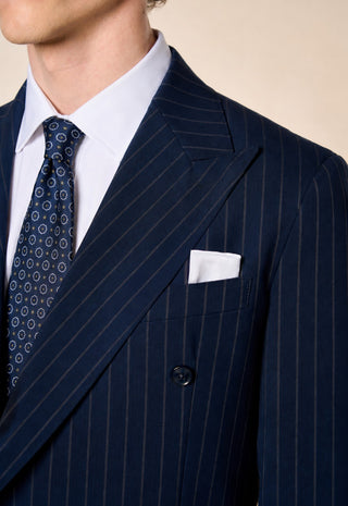 Abito Doppiopetto Gessato|Colore:Blu