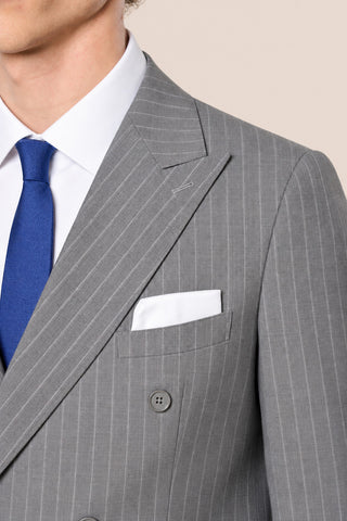 Abito Doppiopetto Gessato|Colore:Grigio