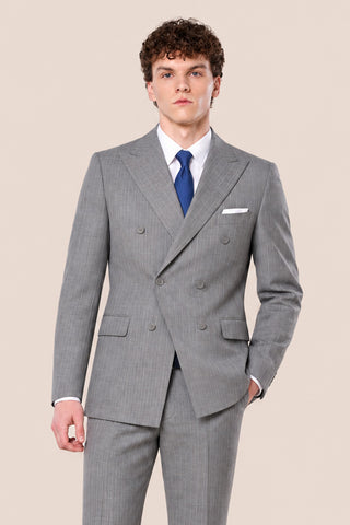 Abito Doppiopetto Gessato|Colore:Grigio