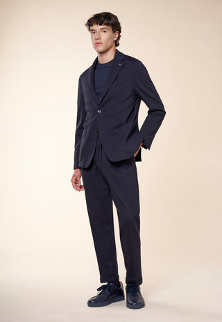 Giacca Uomo Monopetto Due Bottoni Destrutturata|Colore:Blu navy