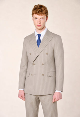 Abito Doppiopetto Gessato|Colore:Beige