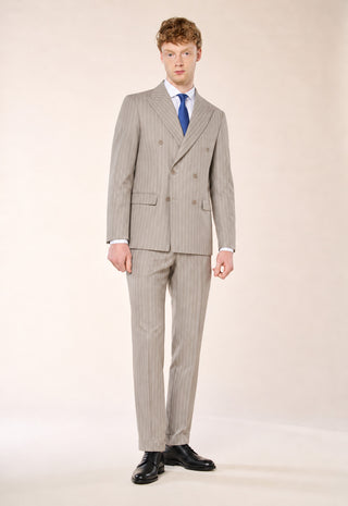 Abito Doppiopetto Gessato|Colore:Beige