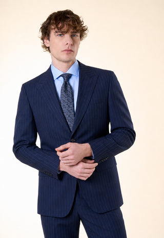 Abito Doppiopetto Gessato|Colore:Blu