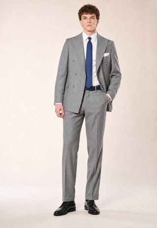 Abito Doppiopetto Gessato|Colore:Grigio