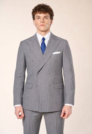 Abito Doppiopetto Gessato|Colore:Grigio