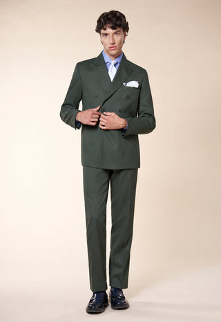 Abito Uomo Doppiopetto con Revers a Lancia|Colore:Verde