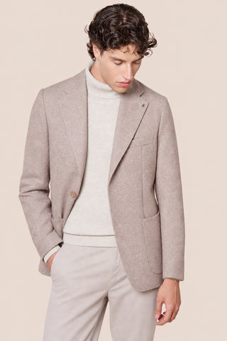 Giacca Uomo Monopetto in Tweed|Colore:Beige