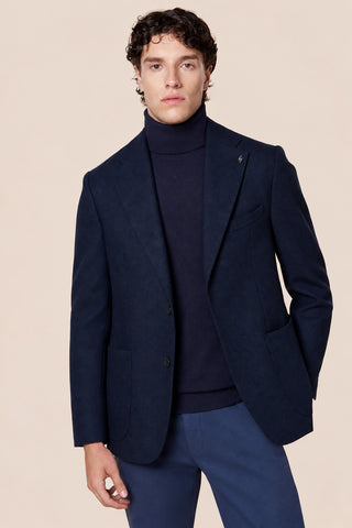 Giacca Uomo Monopetto in Tweed|Colore:Blu