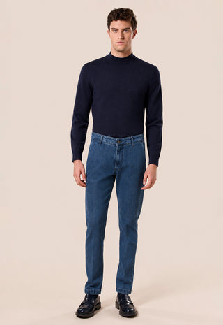Jeans Uomo con Microtexture Tasca America|Colore:Blu chiaro