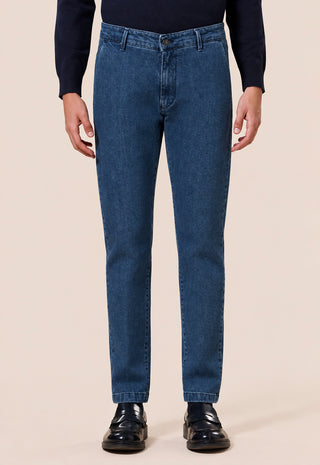 Jeans Uomo con Microtexture Tasca America|Colore:Blu chiaro
