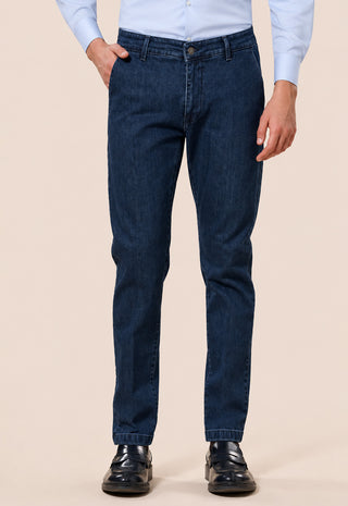 Jeans Uomo con Microtexture Tasca America|Colore:Blu scuro