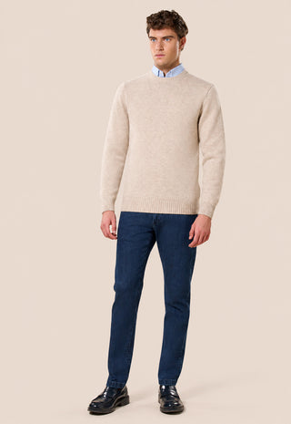 Maglia Uomo Girocollo 100% Shetland|Colore:Beige