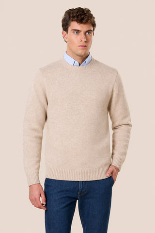 Maglia Uomo Girocollo 100% Shetland|Colore:Beige
