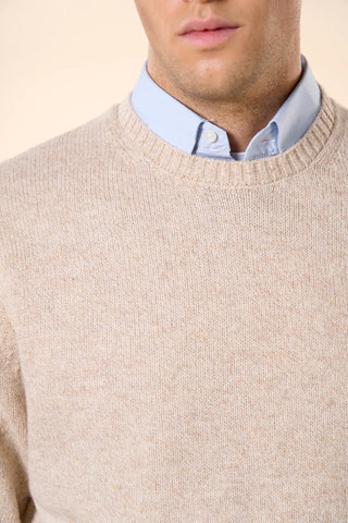 Maglia Uomo Girocollo 100% Shetland|Colore:Beige