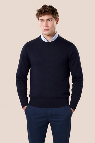 Maglia Uomo Girocollo 100% Shetland|Colore:Blu