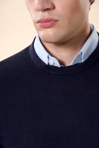 Maglia Uomo Girocollo 100% Shetland|Colore:Blu