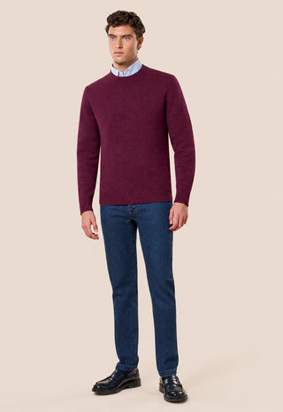 Maglia Uomo Girocollo 100% Shetland|Colore:Bordeaux
