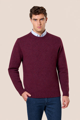 Maglia Uomo Girocollo 100% Shetland|Colore:Bordeaux
