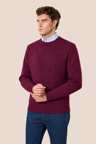 Maglia Uomo Girocollo 100% Shetland|Colore:Bordeaux