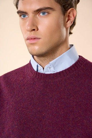 Maglia Uomo Girocollo 100% Shetland|Colore:Bordeaux