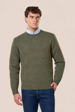 Maglia Uomo Girocollo 100% Shetland|Colore:Verde