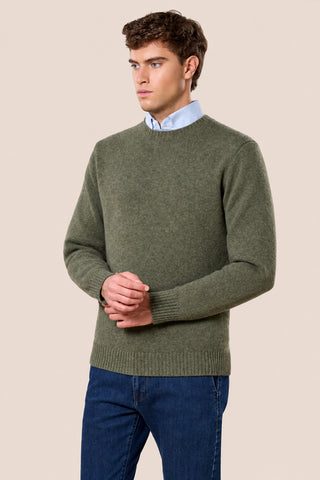 Maglia Uomo Girocollo 100% Shetland|Colore:Verde