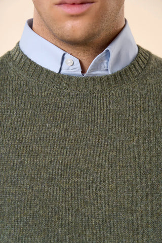 Maglia Uomo Girocollo 100% Shetland|Colore:Verde