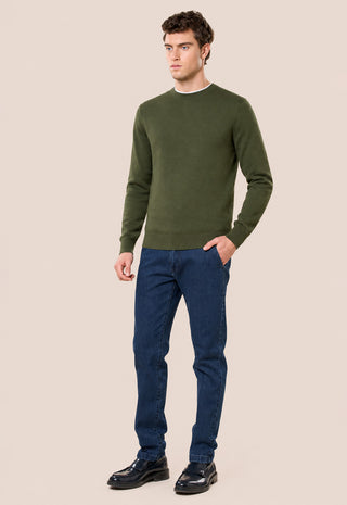 Maglia Uomo Girocollo a Maniche Lunghe|Colore:Muschio