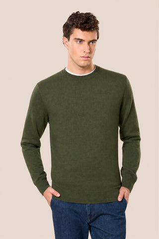 Maglia Uomo Girocollo a Maniche Lunghe|Colore:Muschio