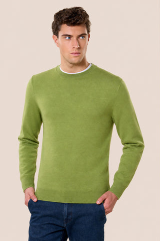 Maglia Uomo Girocollo a Maniche Lunghe|Colore:Verde mela