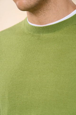 Maglia Uomo Girocollo a Maniche Lunghe|Colore:Verde mela