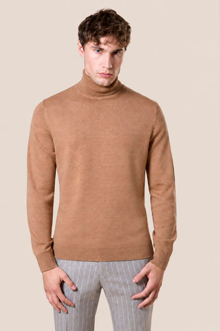 Maglia Uomo Dolcevita a Maniche Lunghe|Colore:Cammello