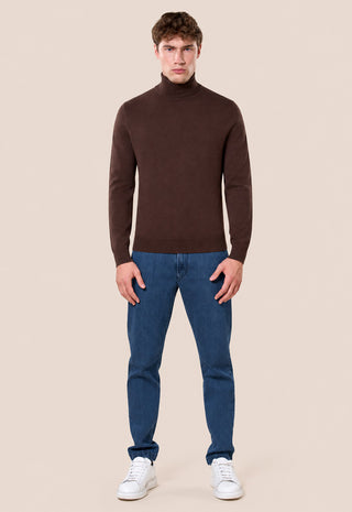 Maglia Uomo Dolcevita a Maniche Lunghe|Colore:Marrone