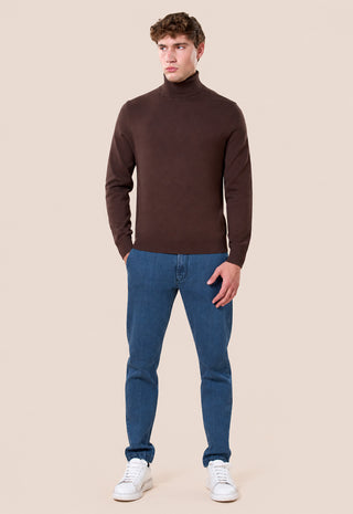 Maglia Uomo Dolcevita a Maniche Lunghe|Colore:Marrone