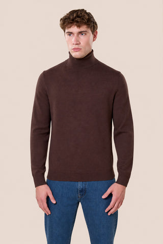 Maglia Uomo Dolcevita a Maniche Lunghe|Colore:Marrone