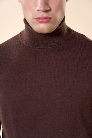 Maglia Uomo Dolcevita a Maniche Lunghe|Colore:Marrone