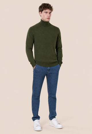 Maglia Uomo Dolcevita a Maniche Lunghe|Colore:Muschio