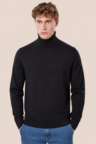 Maglia Uomo Dolcevita a Maniche Lunghe|Colore:Black