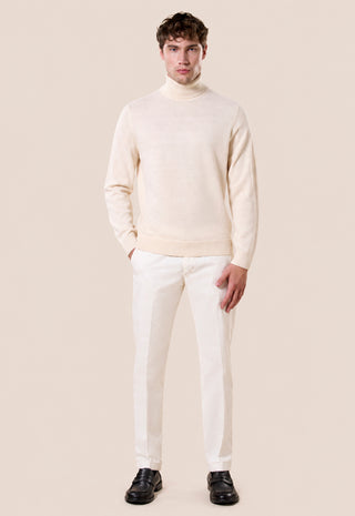 Maglia Uomo Dolcevita a Maniche Lunghe|Colore:Panna
