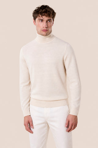Maglia Uomo Dolcevita a Maniche Lunghe|Colore:Panna
