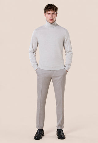 Maglia Uomo Dolcevita a Maniche Lunghe|Colore:Perla