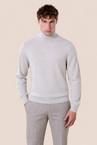 Maglia Uomo Dolcevita a Maniche Lunghe|Colore:Perla