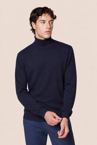 Maglia Uomo Dolcevita in Misto Cashmere|Colore:Blu